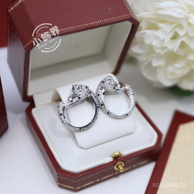 Promoção Relâmpago: Brincos de Diamante Leopardo, Brincos Redondos, Prata Esterlina 925, Cravejados de Diamantes, Brinco