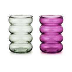 Vaso De Vidro Ivy 12cm Verde e Roxo Hauskraft