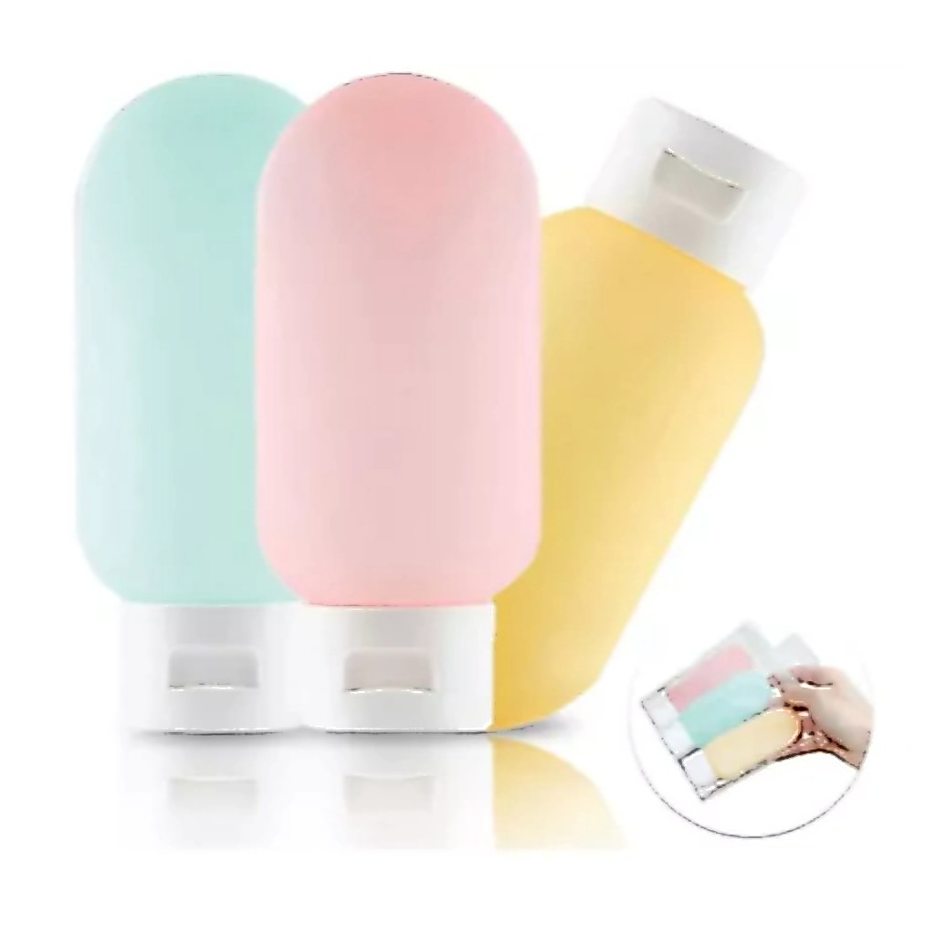 CASA ANA 3 Garrafas De Plástico 60ML Com Caixa Transparente Útil Para Dispensador De Viagem
