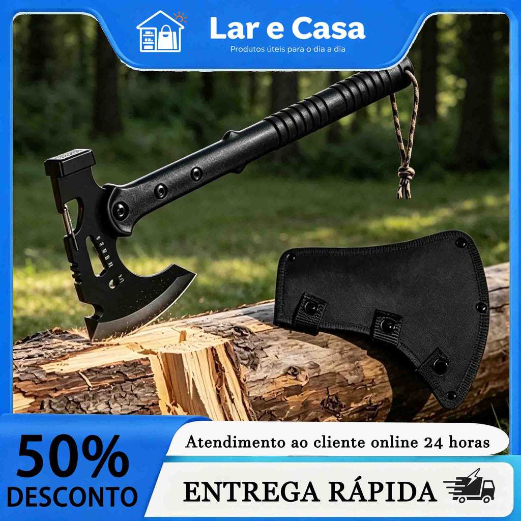 Machadinha Pontiaguda Resistente para Corte de Lenha Acampamento Fazenda e Aventura na Selva