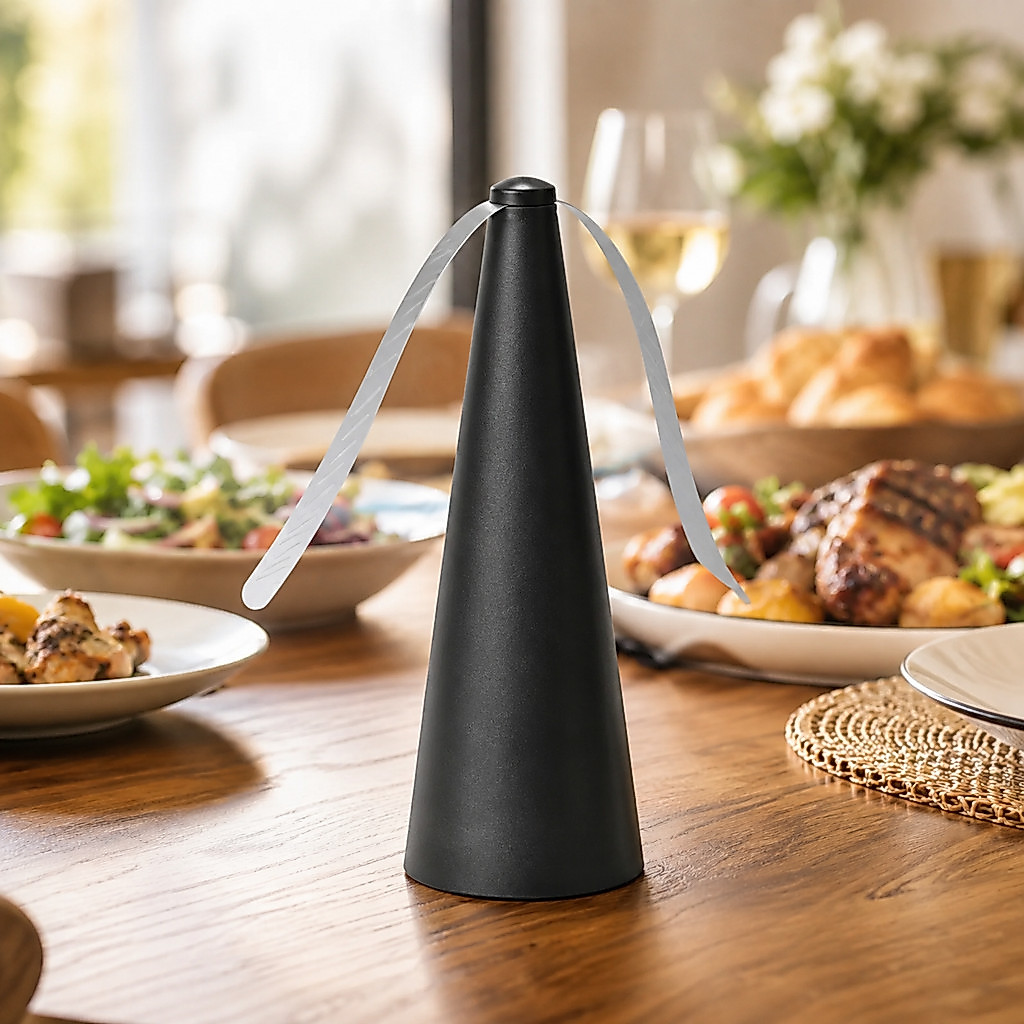 Ventilador Espanta Moscas Elétrico a Pilhas para Mesa e Refeições com Pás Flexíveis Silencioso
