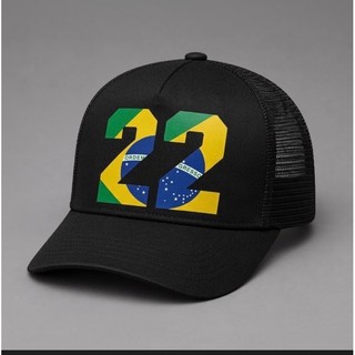 Boné Trucker 22 Brasil Respirável Com Ajuste Lavável Envio Rápido