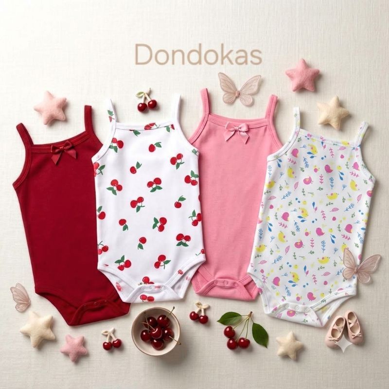 Kit 4 Body Bebe Menina Alcinha 100% Algodão Roupa de Bebê M G GG 4 Peças de Bodies para Bebê