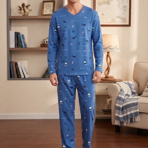 Pijama Masculino De Suede manga Longa e calça comprida ,Confortável e leve quentinho !