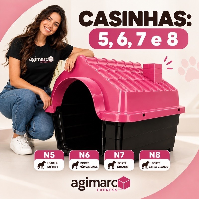 Casinha Casa Para Cachorro Plastica N5 N6 N7 N8 Porte Médio e Grande Extra Grande Big