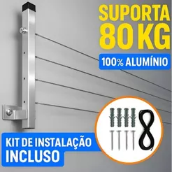 varal retrátil em alumínio