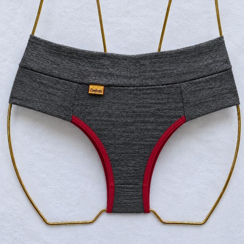 Kit 5 Calcinhas Cós Alto Feminina Conforto com Forro 100% Algodão Mescla