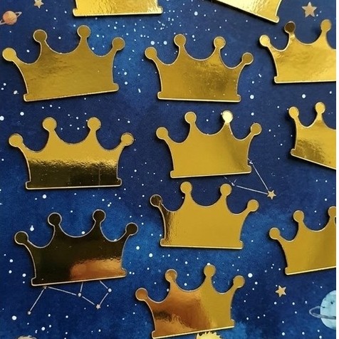 100 Coroas Douradas Decoração Festa Pequeno Príncipe coroa Lamicote