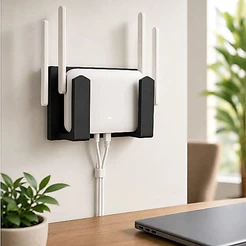 Suporte Roteador parede Modem Wifi Organizador receptor vivo claro Sem Furo fita adesiva 3m fácil instalação
