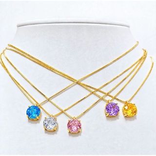 Colar feminino ponto de luz candy colors-coleção arco-íris aurora banho ouro 18k +zircônia