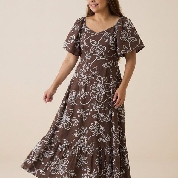 Vestido Longo Feminino Estampado Floral Com Manga Bufante Princesa Elegante Casual Tendência Moda Evangélica Confortável