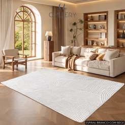 Tapete 200x240cm Antiderrapante Geométrico para Sala quarto