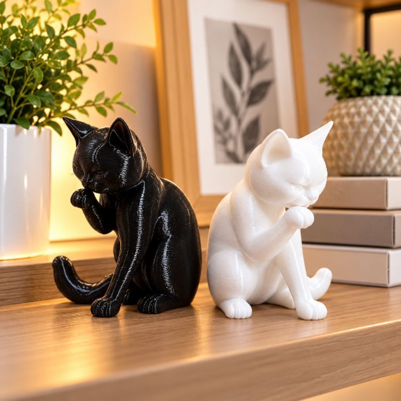Gatos Decorativos Minimalistas Escultura Decoração Moderna Quarto Sala Presentes Felino Elegante.(Sem base ilustrativa)