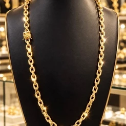 corrente moeda antiga banhada ouro 18k fecho cadeado 70cm/8mm grossa