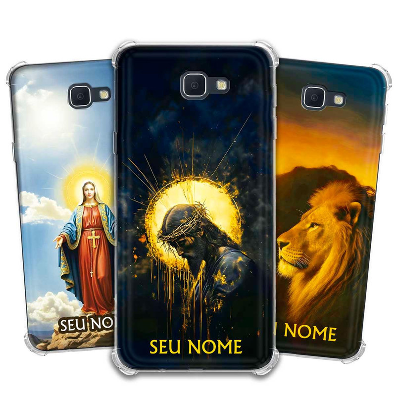 Capa/Capinha - Samsung Galaxy J5 Prime - Jesus Fé Cristã Evangélica Personalizada com Nome