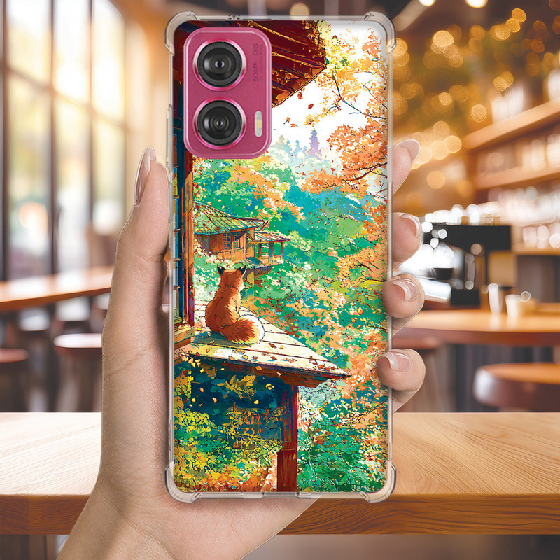 Capa Capinha MOTO G75 G73 G71 G62 G60S G60 G55 G54 G52 G50 G42 Anti-impacto Personalizada japao OUTONO raposa (4195)