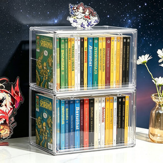 caixa acrilica organizadora de Livros Grande Transparente com Tampa Exibição para cadernos b5 Disco CD rápida