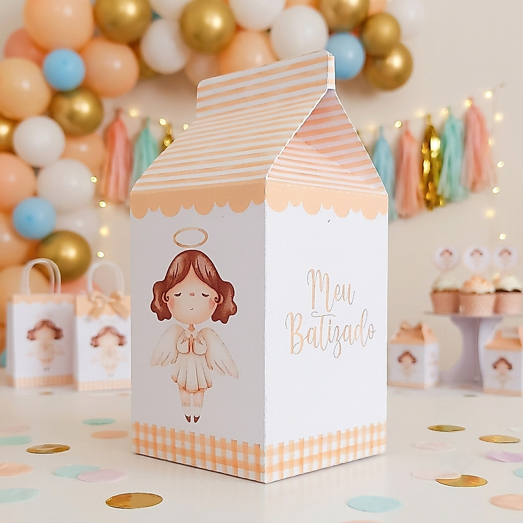 ENVIO RÁPIDO - Caixinhas Milk Personalizada Batizado - Lembrancinha Aniversário Festa