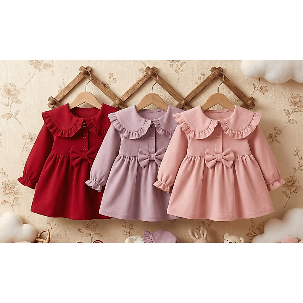 Kit com 3 vestidos bebê Isís