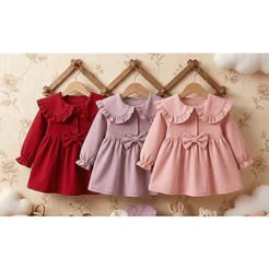 Kit com 3 vestidos bebê Isís
