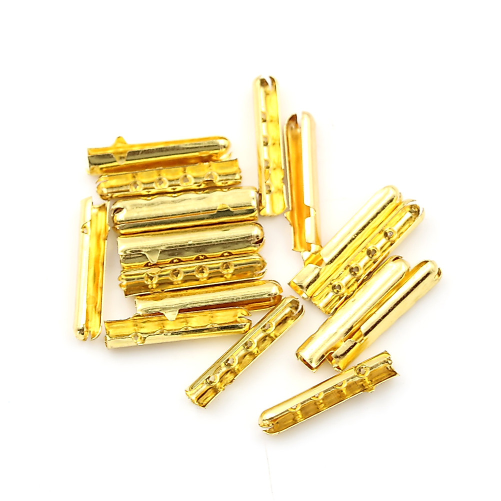 Pontas Ponteira dourada para cadarço tênis ou blusa - Gold Lace tips