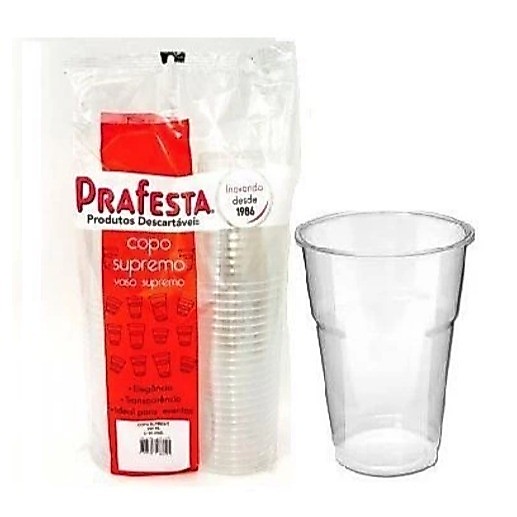 Copo Descartável Supremo 400ml Cristal Semi Acrílico (Ideal Para Bebidas e Sobremesas)
