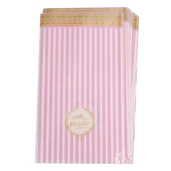 Saco para Presente - Rosa Listrado - 19,5cm - 50 unidades - Cromus - Rizzo