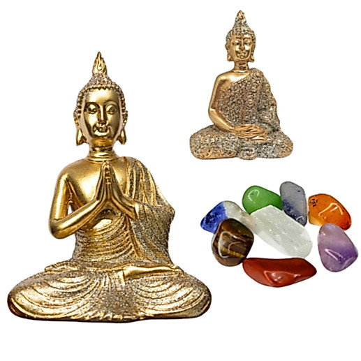 Imagem Buda Meditando Estátua Decorativa Ambiente Harmônico