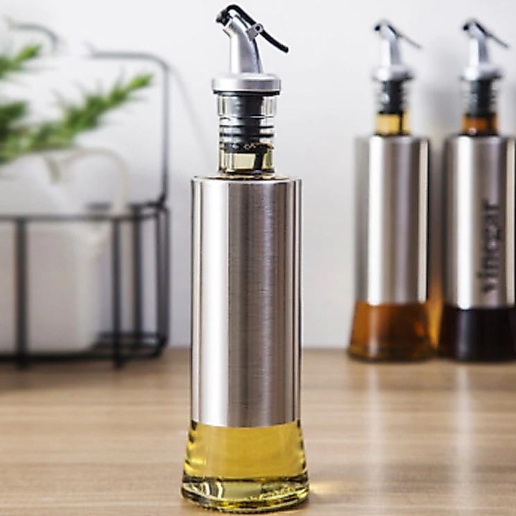 Galheteiro Inox 350ml com Bico Dosador – Para Azeite, Óleo, Vinagre e Molhos