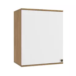 Armário Aéreo Celeste Kappesberg 100% MDF 1 Porta Nogueira/Branco 60cm