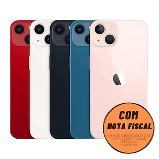 Celular iPhone 13 (128GB) (256GB) 100% Original Apple Seminovo Vitrine Bateria 85% a 100% NF Carrega