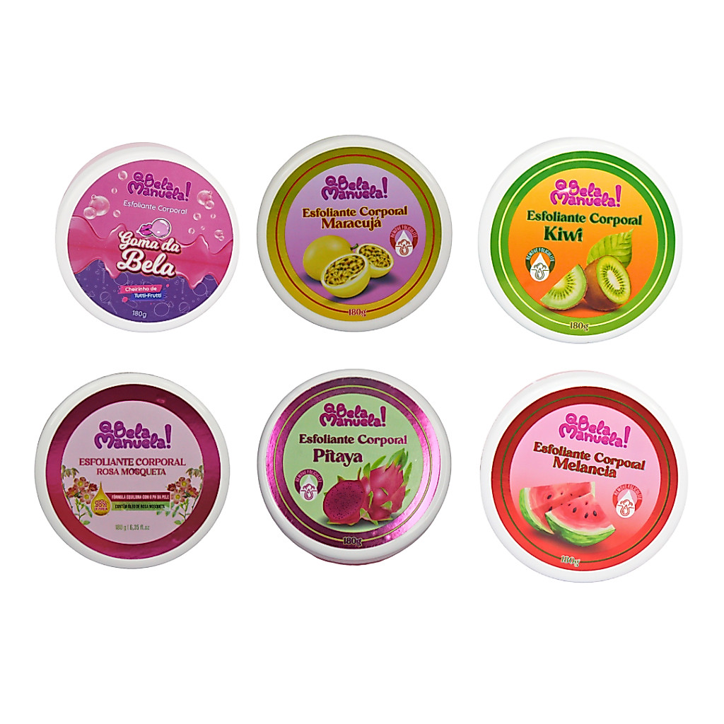Kit 6 Esfoliantes Corporais 180g Q Bela Manuela!