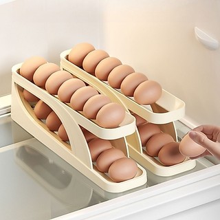 KIT Organizador Porta Ovos Deslizante Para Geladeira De 1 andar Camadas Automática Rolant…