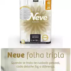 Papel Higiênico Neve Folha Tripla Supreme Ultramacio 32rolos