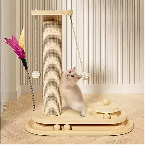 Arranhador Torre Para Gatos Poste Brinquedo Bolinha Interativo Com Sisal
