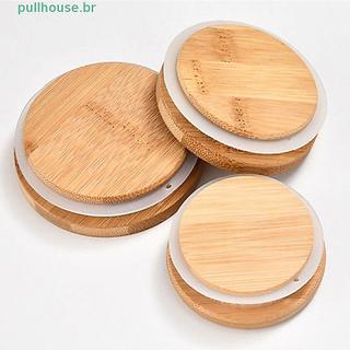 Tampa De Copo PULLHOUSE Grão Arte Transparente De Carpintaria Anel De Vedação De Silicone Capa De Bambu