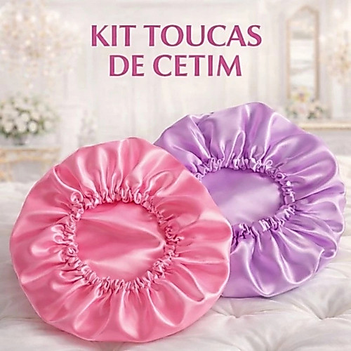 Kit Touca de Cetim 12, 24, 36, 48 ou 60 Unidades Reduz Frizz, Protege Ideal para Uso Diário