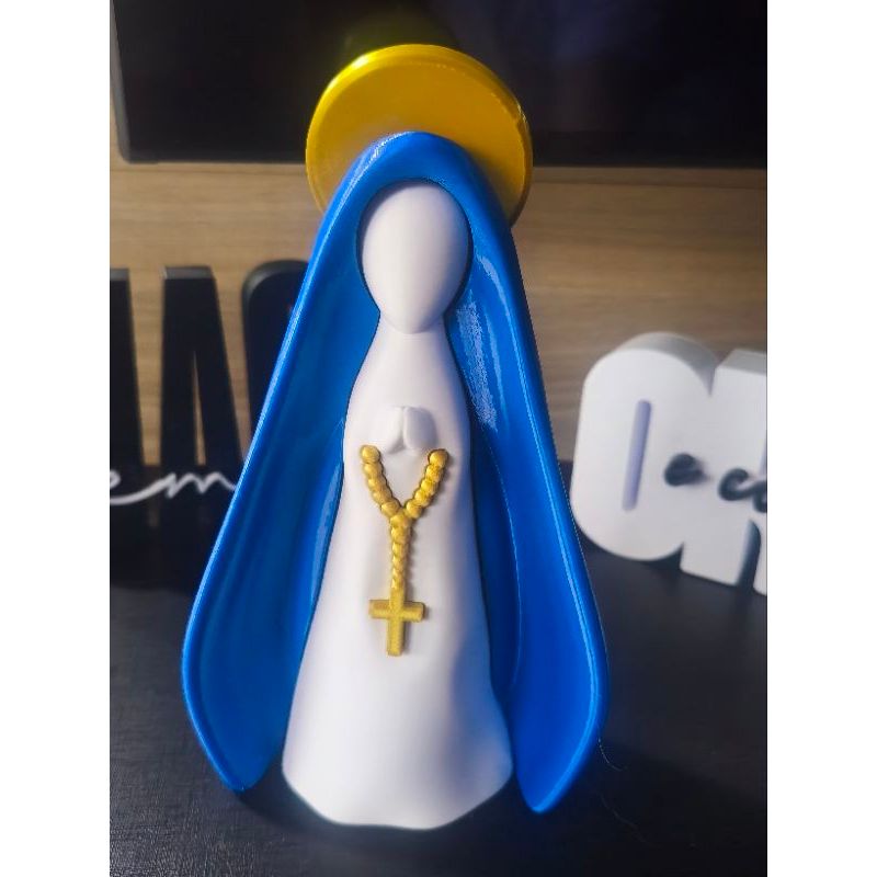 Nossa Senhora Aparecida Decorativa em Impressão 3D | 15cm, 20cm, 25cm e 30cm | Decoração Religiosa | Presente Católico