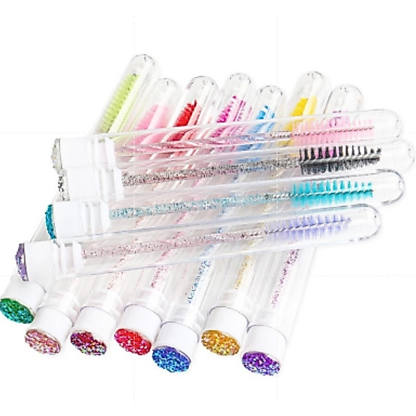 Kit Com 10 Escovinhas Com Tubetes Para Extensão De Cílios
