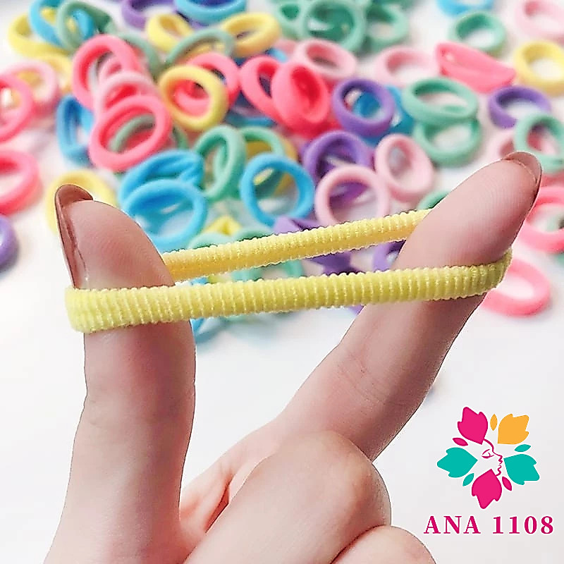 ANA1108 Kit250Unidades Elasticos de Cabelo Tipo Meia Xuxinha Criança Adulto Rabicó · foto 2
