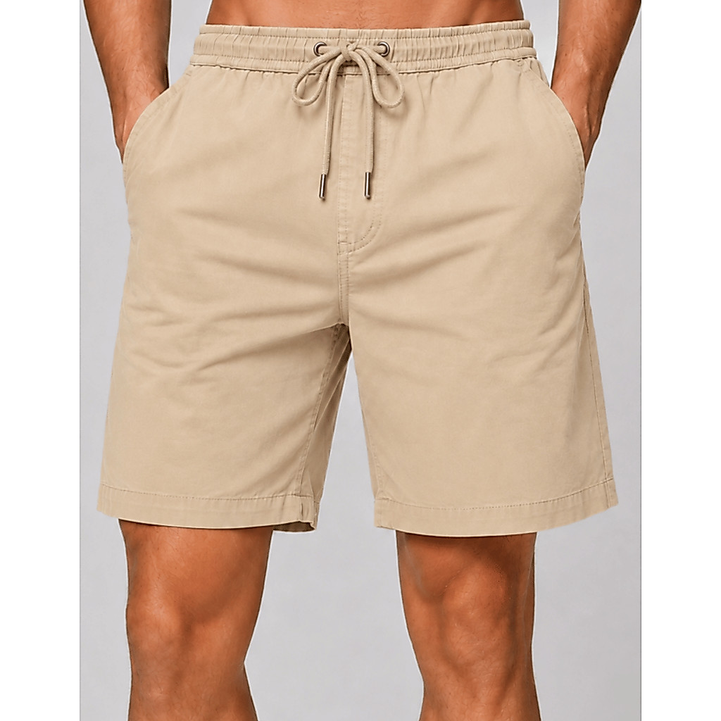 Bermuda Masculina Broken Rules 100% Algodão Casual Cós Elástico com Cordão Bolsos Confortável