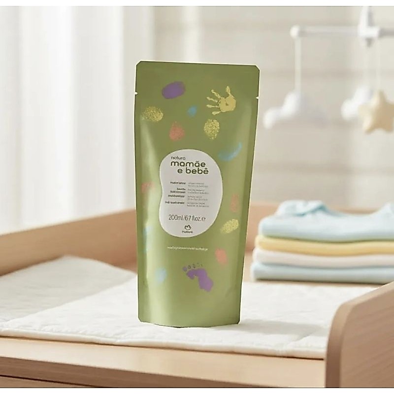 Refil Hidratante Mamãe e Bebê 200 ml Natura. Rápida absorção, hipoalergênico e vegano
