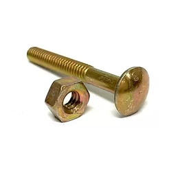 Parafuso Francês 1/4'' X 2'' + Porca Bicromatizado