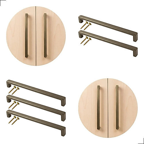Kit 5 Puxador Bronze 256mm Para Móveis Gaveta Porta Cozinha