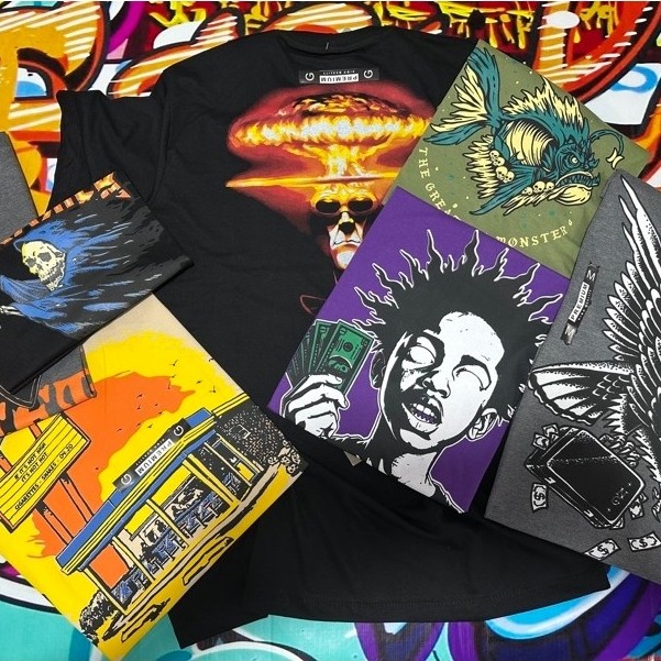 KIT 5 Camisetas Masculinas - Diversas Estampas - 100% Algodão (Escolha as estampas no chat)