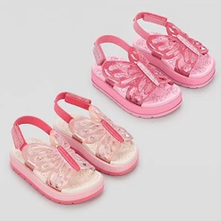 Sandália Papete Infantil Menina Zaxynina Borboleta Glitter Original