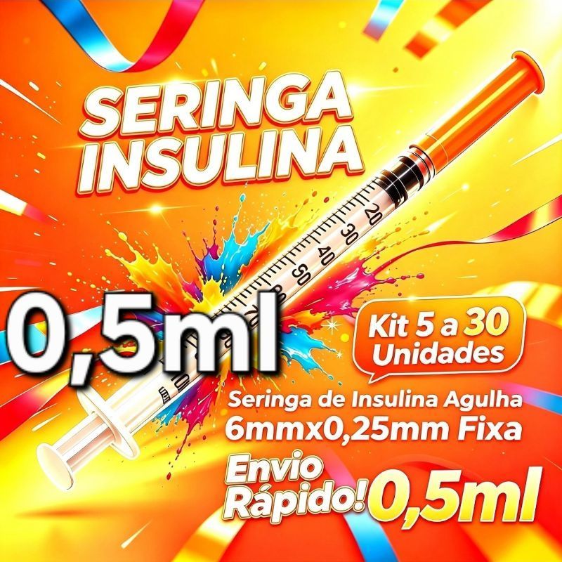 kits Seringas Insulina 0,5ml 6x0,25mm venper agulha fixa.