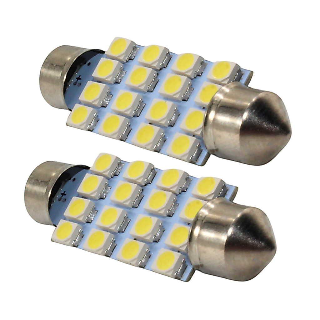 Par Ultra Led Torpedo Forte 6000k 12v 41mm Torpedo Branco