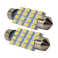 Par Ultra Led Torpedo Forte 6000k 12v 41mm Torpedo Branco