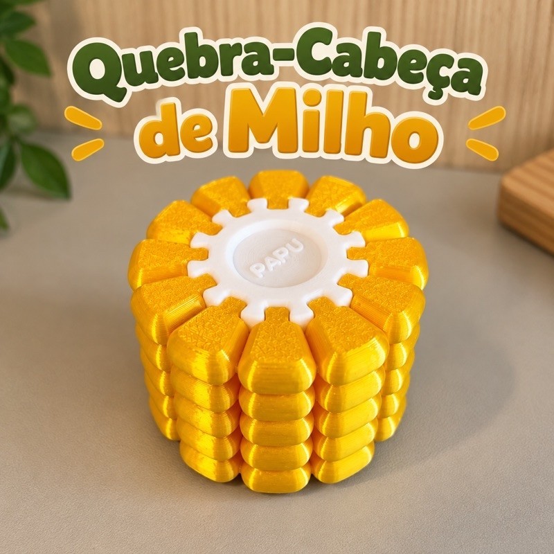 Quebra-Cabeça de Milho 3D | Puzzle de Montar | Jogo de Desafio e Raciocínio | Brinquedo Educativo
